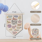 Motivational Wall Decor Classroom Decorations Mental Health Awareness Canvas Hanging Pennant Flag Banner Wall Sign Decor for Bedroom Classroom Playroom Game Room Front Door