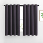 NICETOWN Bedroom Blackout Curtains and Drapes 54" L - Window Treatment Thermal Insulated Solid Grommet Blackout Draperies for Home Office (Greyish Purple, 2 Panels=92" Wide)