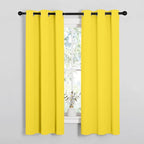 NICETOWN Bedroom Curtain Panels Draperies, Thermal Insulated Solid Grommet Curtains/Drapes (1 Pair, 34 by 63 inches, Bright Yellow)