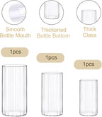 yshengood 6 Pcs Glass Hurricane Candle Holder Ribbed Glass Candle Holder - Elegant & Easy to Use, Perfect for Wedding, Holiday, Party Decor, Home and Event Essential
