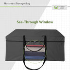 Cuddly Nest Folding Mattress Storage Bag - Heavy Duty Carry Case for Tri-Fold Guest Bed (Fits 6" Queen Mattress,Black)