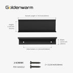 goldenwarm 100 Pack Black Finger Edge Pulls Drawer Finger Pulls Matte Black Kitchen Hardware Handles Bedroom Dresser Drawers,5in Hole Center