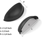 khtumeware 10 Pack 2-1/2" Drawer Pulls Matte Black Cabinet Cup Pulls Kitchen Hardware Cabinet Handles Drawer Handles Knobs 2.5 inch Hole Center