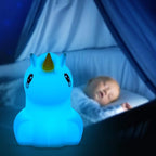 Night Light for Kids Silicone Unicorn Night Light 9 Colors Baby Light Bedside Lamp Rechargeable Remote LED Children Night Light for Toddlers/Boys/Girls/Adults/Bedroom/Bathroom/Outdoor