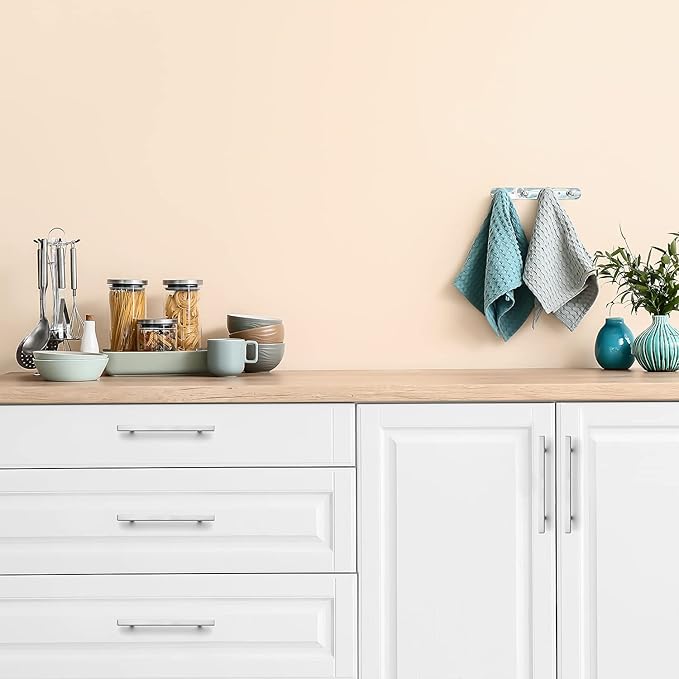 Ravinte Brushed Nickel Cabinet Handles 15 Pack 6-3/10 inch Satin Nickel Square Cabinet Pulls Silver Hardware for Kitchen Cabinets 8-4/5 inch Overall Length Stainless Steel Drawer Pulls