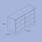 Storkcraft Crescent 6-Drawer Dresser (Pebble Gray) – GREENGUARD Gold Certified, Gray Dresser for Bedroom, Kids & Nursery Storage Chest, Safety Interlocking Drawers, Pre-Installed Tracks, Kids Chest