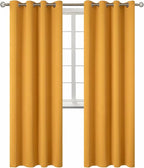 BGment Room Darkening Curtains 84 Inches Long - Grommet Thermal Insulated Drapes Window Treatment Curtains for Bedroom, 2 Panels, 52 x 84 Inch, Mustard Yellow