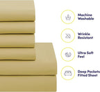 Sweet Home Collection 7 Piece Comforter Set Bag Solid Color All Season Soft Down Alternative Blanket & Luxurious Microfiber Bed Sheets, Camel, Full