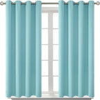 BGment Blackout Curtains - Grommet Thermal Insulated Room Darkening Bedroom and Living Room Curtains, Set of 2 Panels (52 x 45 Inch, Baby Blue)