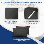 DREAMCARE Twin XL Sheet Sets - 4pc Cooling Sheets XL Twin Sheets - Twin XL Sheets up to 21” Deep Pocket – Hotel Luxury Extra Long Bed Sheets 100% Brushed Microfiber with Side Pocket - Gray