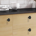 5 Pack Kitchen Cabinet Knobs Round Sunflower Dresser Knob Modern Drawer Hardware Cupboard Handles Furniture Knob for Bathroom Single Hole Knobs for Wardrobe Matte Black TYH-MB-K5