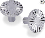 20 Pack Kitchen Cabinet Knobs Round Sunflower Dresser Knob Modern Drawer Hardware Cupboard Handles Furniture Knob for Bathroom Single Hole Knobs for Wardrobe Polished Chrome TYH-BC-K20