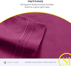 Full Size Sheet Sets - Breathable Luxury Sheets with Full Elastic & Secure Corner Straps Built In - 1800 Supreme Collection Extra Soft Deep Pocket Bedding Set, Sheet Set, Full, Berry
