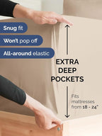 Extra Deep Full Sheet Set - 6 Piece Breathable and Cooling Sheets - Hotel Luxury Bed Sheets Set - Easy & Secure Fit - Soft, Wrinkle Free and Comfy Sheets Set - Wheat Sheet Set with Extra Deep Pockets