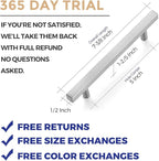 Ravinte Brushed Nickel Cabinet Handles 10 Pack 5 inch Satin Nickel Square Cabinet Pulls Silver Hardware for Kitchen Cabinets Modern Cabinet Pulls 7-3/8 inch Overall Length Stainless Steel Drawer Pulls