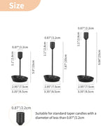 NUPTIO Black Candlestick Holders for Centerpiece: 3 PCS Tall Taper Candles Holders for Halloween - Metal Candles Stick Holder for Christmas Birthday Party Fireplace Table Decor