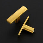 1 Pack Gold Cabinet Knobs - Curved Cabinet Pulls Brushed Brass Knobs for Kitchen Cabinet Drawer Solid Dresser Knobs for Cabinet Hardware 1-3/4in Length Single Hole