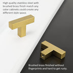 LONTAN 35 Pack Dresser Knobs Brushed Brass Kitchen Cabinet knobs Square Gold Cabinet Door Hardware for Bathroom Closet Cupboard