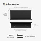 goldenwarm 5 Pack Black Finger Edge Pulls Drawer Finger Pulls Matte Black Kitchen Hardware Handles Bedroom Dresser Drawers,3in Hole Center