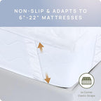 Plush Extra Thick Twin XL Mattress Topper for College Dorm, Soft & Cooling Pillow Top Bed Topper for Back Pain Relief with 300TC Cotton Cover, Overfilled Mattress Pad, Fit to 6”-22” Mattress.