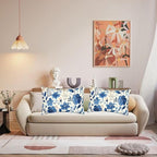 Throw Pillow Covers 31 x 47 Pillow Covers Set of 2 Couch Pillows for Living Room, Blue Throw Pillows with Invisible Zipper, Linen Accent Pillows Decorative Pillows Farmhouse Decor, Scandinavian J334