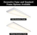Ultralux 1x4 ft Surface Mount Ceiling Light Panel – Slim, Edge Lit, Flush Mount Flat Panel for Kitchen, Home & Office - TRIAC Dimmable, 3CCT Adjustable Color Temperature (Matte White, 1 Pack)