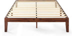 Mellow Naturalista Classic - 12 Inch Solid Wood Platform Bed with Wooden Slats, No Box Spring Needed, Easy Assembly, Queen, Espresso