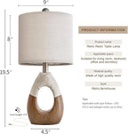 OYEARS Boho Table Lamps Bedroom Living Room Set 2,Suitable for Small Space,Farmhouse RattanTable Lamp 19”Rustic Egg Design Resin Light Decoration,Nightstand Bedside Lamps for Office Study Rest