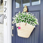 GREENRAIN Artificial Flowers Outdoor Fake Flowers for Decoration UV Resistant No Fade Faux Plastic Plants Garden Porch Window Box Décor (6 Bundles, 4#White)