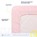 Twin XL Sheets - Breathable Luxury Sheets with Full Elastic & Secure Corner Straps Built In - 1800 Supreme Collection Extra Soft Deep Pocket Bedding Set, Sheet Set, Twin XL, Pale Pink