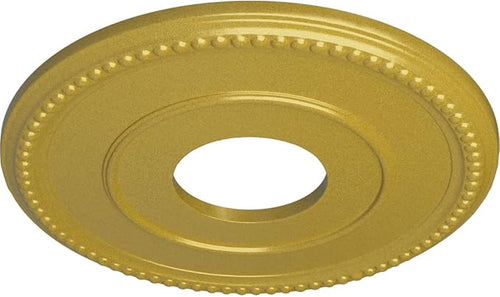 12 1/2"OD x 3 7/8"ID x 3/4"P Bradford Ceiling Medallion (Fits Canopies up to 6 5/8"), Hand-Painted Rich Gold