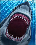 Dawhud Direct White Shark Fleece Blanket - 50x60-Inch Soft Plush Throw for Kids and Adults - Cozy Shark Blanket for Bed, Couch, or Outdoor Use - Ideal for Sharks Lovers and Bedroom Decoration