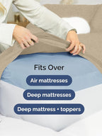 Extra Deep Queen Sheet Set - 6 Piece Breathable & Cooling Sheets - Hotel Luxury Bed Sheets Set - Easy Fit - Soft, Wrinkle Free & Comfy Sheets Set - Heathered Beige Sheet Set with Extra Deep Pockets