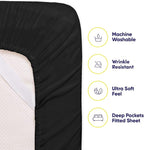 King Size Bed Sheets - 6 Piece 1500 Supreme Collection Fine Brushed Microfiber Deep Pocket King Sheet Set Bedding - 2 Extra Pillow Cases, Great Value, King, Black