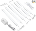 ASOKO Dimmable Led Under Cabinet Lighting for Kitchen - 6 Pcs 12 inches Linkable Led Counter Light Bars, Cold White 5000K,DC24V,18W