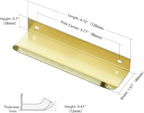 Ravinte Hardware 10 Pack Gold Cabinet Handles, 4.75 Inch (120mm) Finger Edge Pulls, 3.75 Inch Hole Center, Finger Pulls for Cabinets