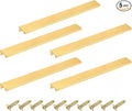 uxcell Cabinet Finger Edge Pull, 5pcs 250mm / 9.84" Aluminum Alloy Back Mount Hidden Cabinet Pulls Concealed Handle for Home Kitchen Drawer Cabinet, Gold