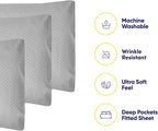 Queen Sheets Dot Grey - 6 Piece 1500 Supreme Collection Fine Brushed Microfiber Deep Pocket Queen Sheet Set Bedding - 2 Extra Pillow Cases, Great Value, Queen, Dot Gray