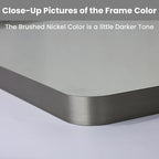 LOAAO 48x40 Inch Brushed Nickel Bathroom Mirror, Rounded Rectangle Silver Metal Frame Mirror, Brushed Nickel, Anti-Rust, Shatter Proof, Hangs Horizontally or Vertically