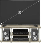 Furinno Turn-N-Tube No Tools 3D 3-Tier Entertainment TV Stand up to 50 inch TV, Round Tubes, Oak