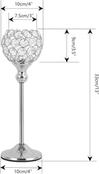 VINCIGANT 8PCS Crystal Candle Holders for Table Centerpiece，Bling Decor Gold Vases for Centerpieces Votive Crystal Candle Holders for Dinner Table Room Party Rhinestone Decorative
