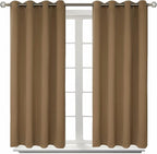 BGment Blackout Curtains for Living Room - Grommet Thermal Insulated Room Darkening Curtains for Bedroom, 2 Panels of 52 x 54 Inch, Taupe
