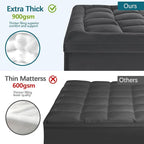 CYMULA Mattress Topper Short Queen Size - Extra Thick Cooling Mattress Pad Cover for Back Pain - Soft Mattress Protector Bed Topper Pillow Top with 8-21 Inch Deep Pocket 3D Snow Down Alternative Fill