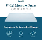 LUCID 3-inch Ventilated Gel Memory Foam Mattress Topper - Queen