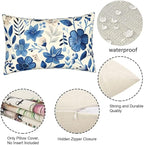 Throw Pillow Covers 16 x 28 Pillow Covers Set of 2 Couch Pillows for Living Room, Blue Throw Pillows with Invisible Zipper, Linen Accent Pillows Decorative Pillows Farmhouse Decor, Scandinavian J334