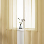 DUALIFE Antique Taupe Brown Sheer Curtains Grommet Light Brown Tan Semi Voile Curtain Panels Window Drapes for Living Room and Bedroom Window Treatments 2 Panels 52 x 72 Inch Natural Taupe