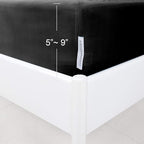 Box Spring Cover Full Size, Alternates for Bed Skirt, Smooth and Elastic Woven Material Wrap Around 4 Sides of The Box Spring, Wrinkle & Fading Resistant, Washable, Dustproof, Black