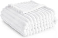 Bedsure GentleSoft Twin Fleece Blanket for Couch - Cozy Soft Blankets for Women, Cute Small Throws for Girls, White, 60x80 Inches
