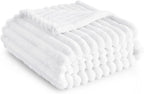 Bedsure GentleSoft Twin Fleece Blanket for Couch - Cozy Soft Blankets for Women, Cute Small Throws for Girls, White, 60x80 Inches