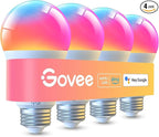 Govee LED Smart Light Bulbs, 1000LM Color Changing Light Bulb, Wi-Fi & Bluetooth Light Bulbs, Work with Alexa and Google Assistant, Dimmable RGBWW A19 75W Equivalent Smart Bulbs, 4 Pack